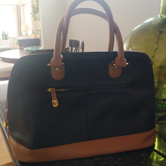 Joy & Iman Top Handle Pebble Bag Satchel Handbag /Charm - Picture 9 of 12